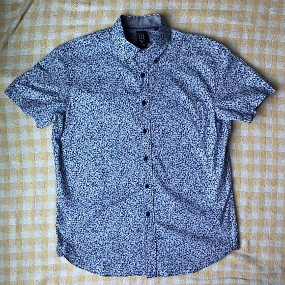 Construct Blue and Pink Floral Button Down Shirt - Picture 1 of 2
